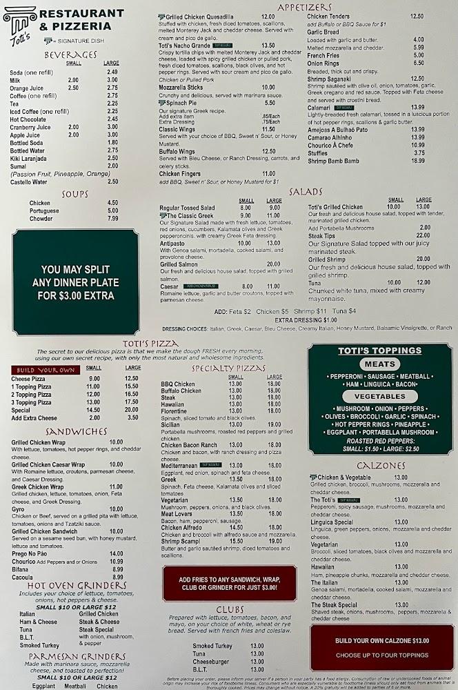 Toti's Restaurant & Pizzeria 2 Large Pizzas, 1 Topping